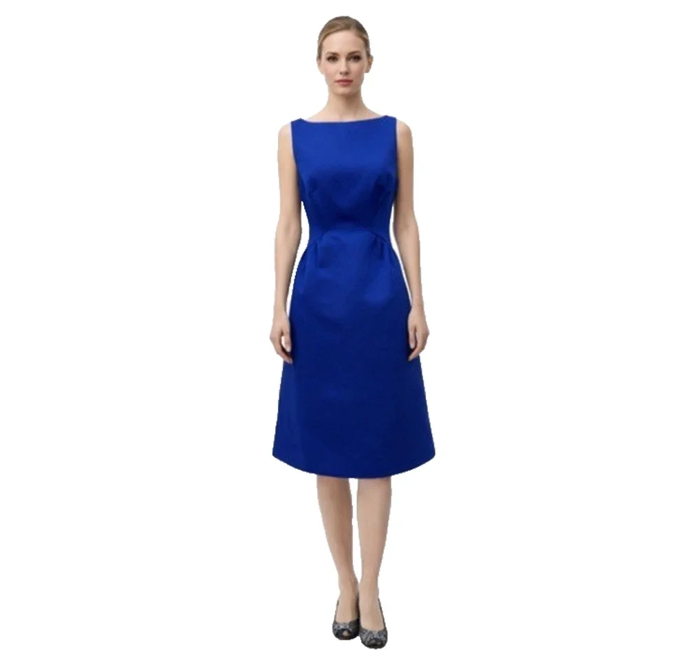 Kate Spade Dress Womens 6 Cobalt Blue Structured Sleeveless Designer Fit & Flare
